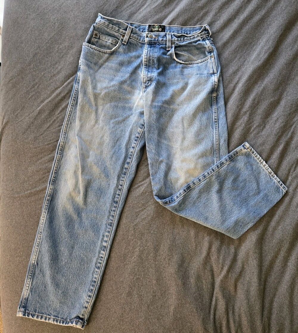 RedHead Straight Jeans Size 33x30 Mens Loose Fit Medium Light Wash Blue Denim